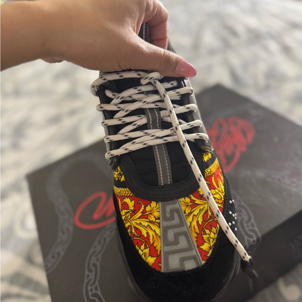Versace Black and Red Sneakers